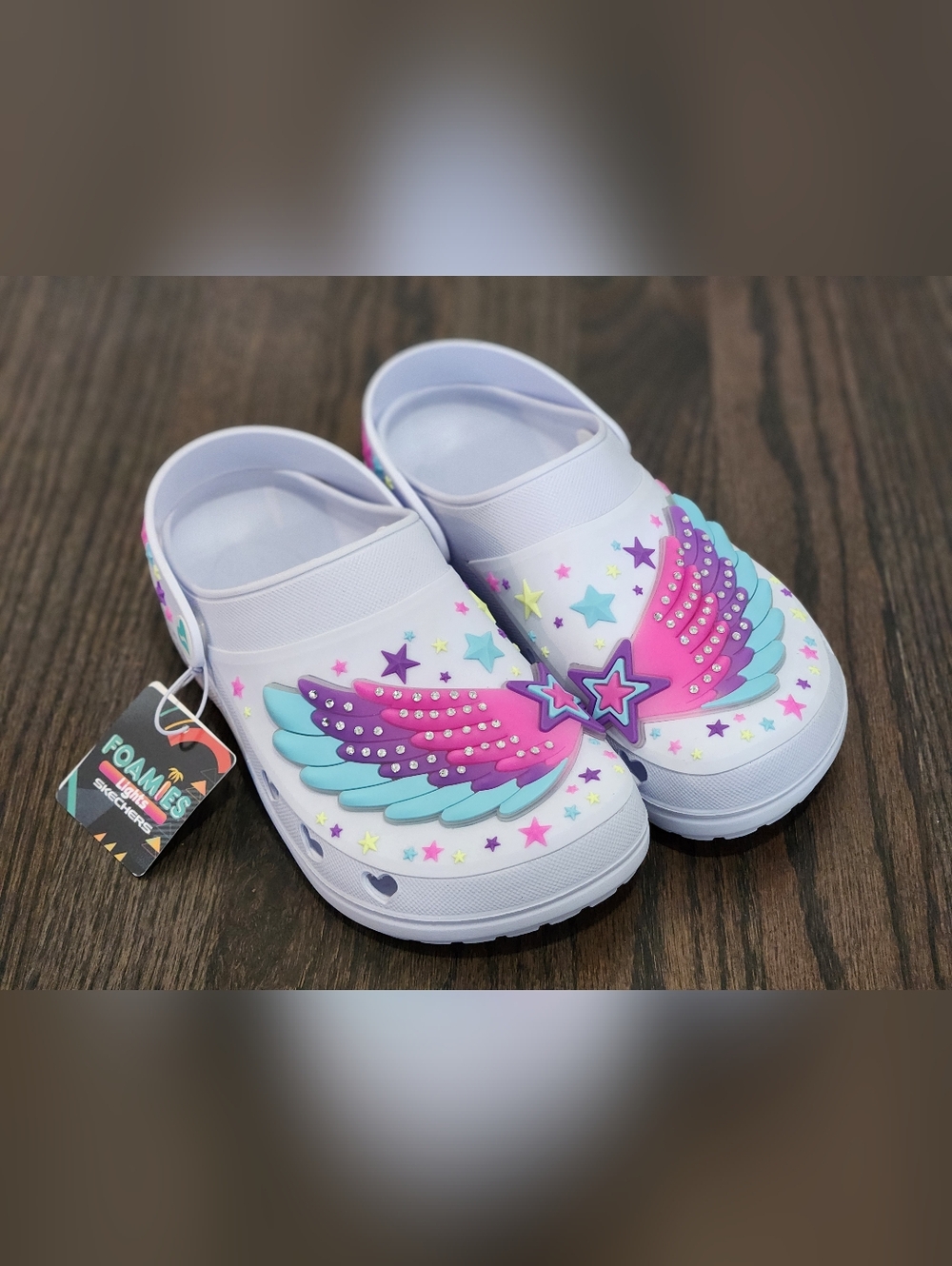 Skecher Foamies Wing Star Light Up Shoes NWT